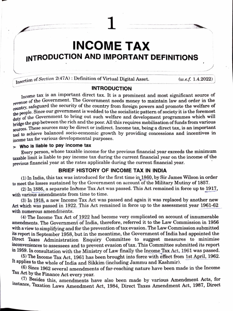 Income Tax Overview and Definitions | PDF | Taxes | Income Tax