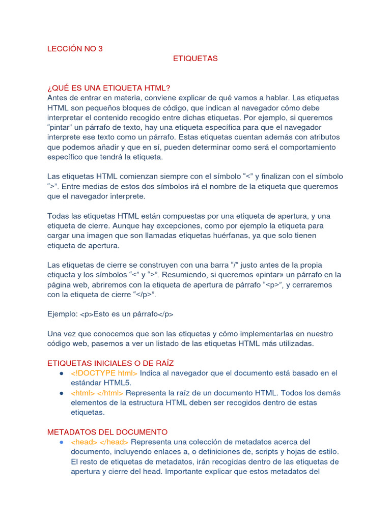 Leccion No 3 | PDF | HTML | Página web