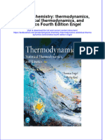 (Download PDF) Physical Chemistry Thermodynamics Statistical Thermodynamics and Kinetics Fourth Edition Engel Online Ebook All Chapter PDF