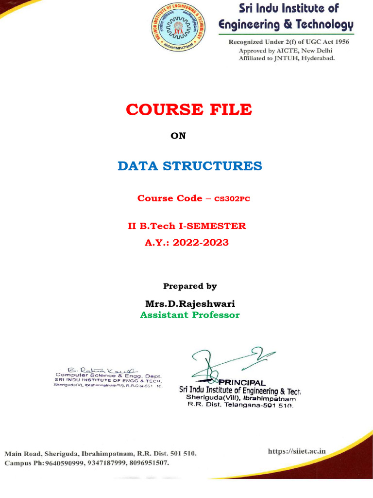 Data Structure Course | Download Free PDF | Engineering | Algorithms ...