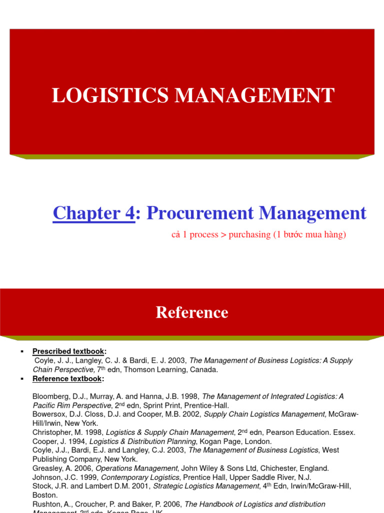 Procurement Management in Logistics | PDF | Procurement | Supply Chain ...