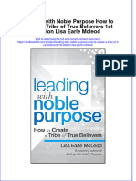 (Download PDF) Leading With Noble Purpose How To Create A Tribe of True Believers 1St Edition Lisa Earle Mcleod Online Ebook All Chapter PDF