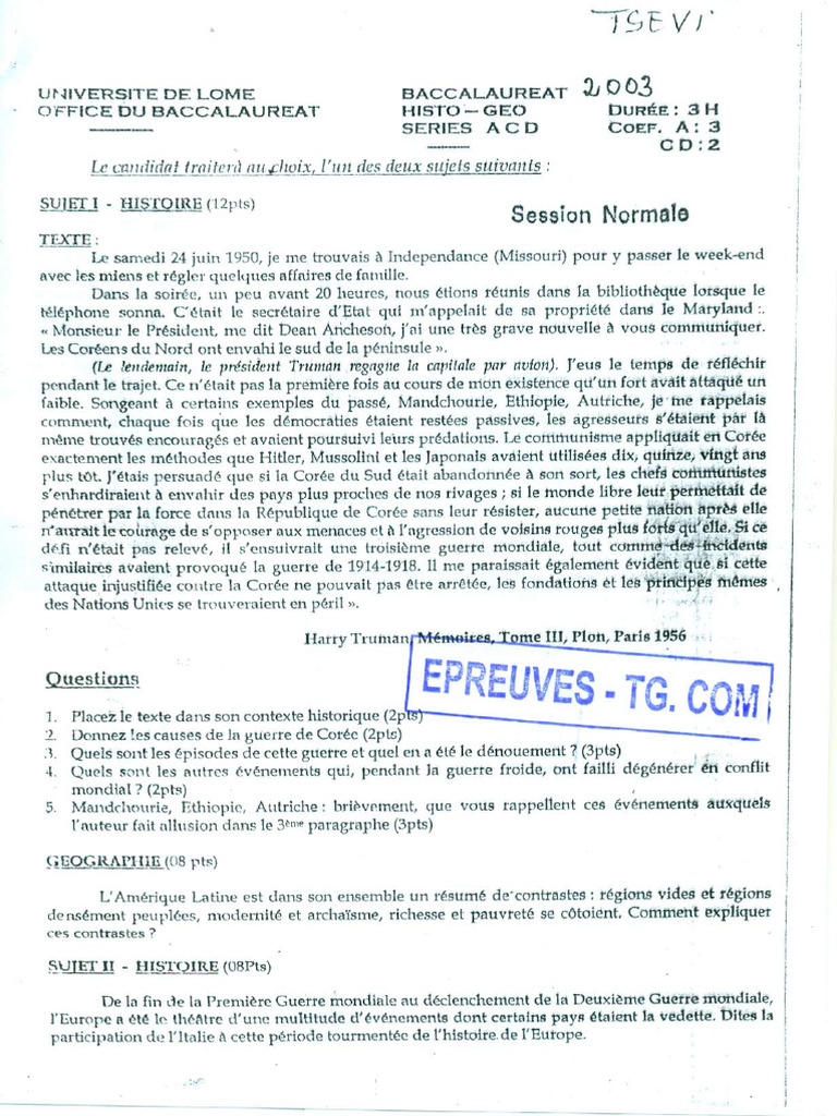 Bac Acd H-G 2003 | PDF