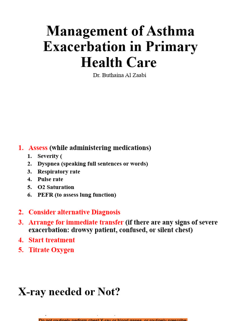 Management of Asthma Exacerbation in Primary Health Care | PDF