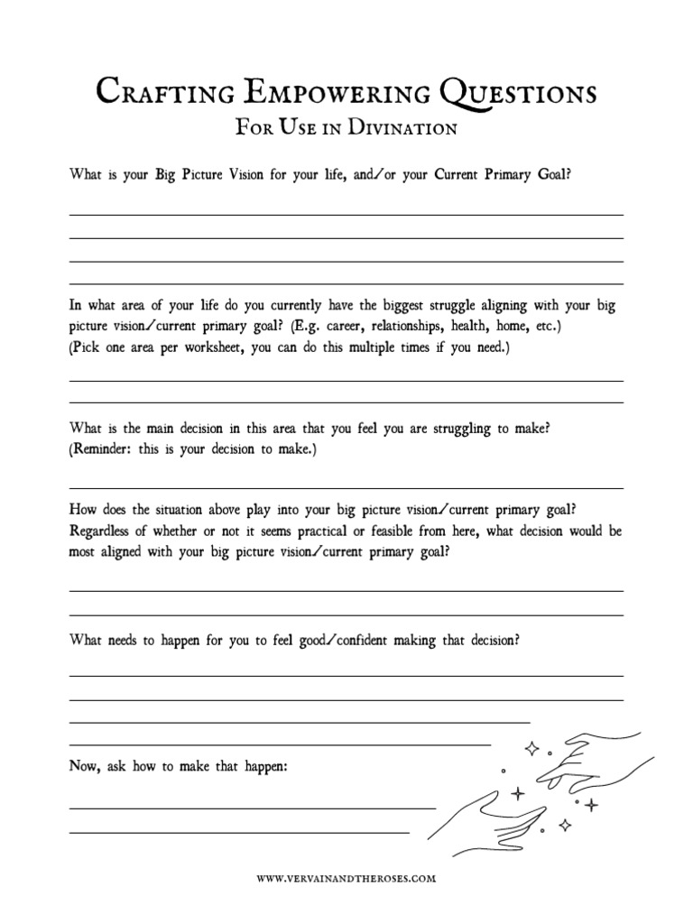 Crafting Empowering Questions Worksheet Pdf