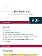 DBMS Functions: MMS 144 - Principles of Multimedia Information Management