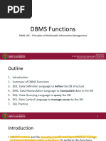 DBMS Functions: MMS 144 - Principles of Multimedia Information Management