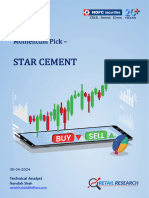 HDFC Securities Momentum Pick on- STAR CEMENT With 6% UPSIDE