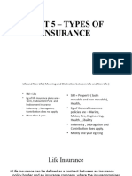 Unit 5 – Types of Insurance