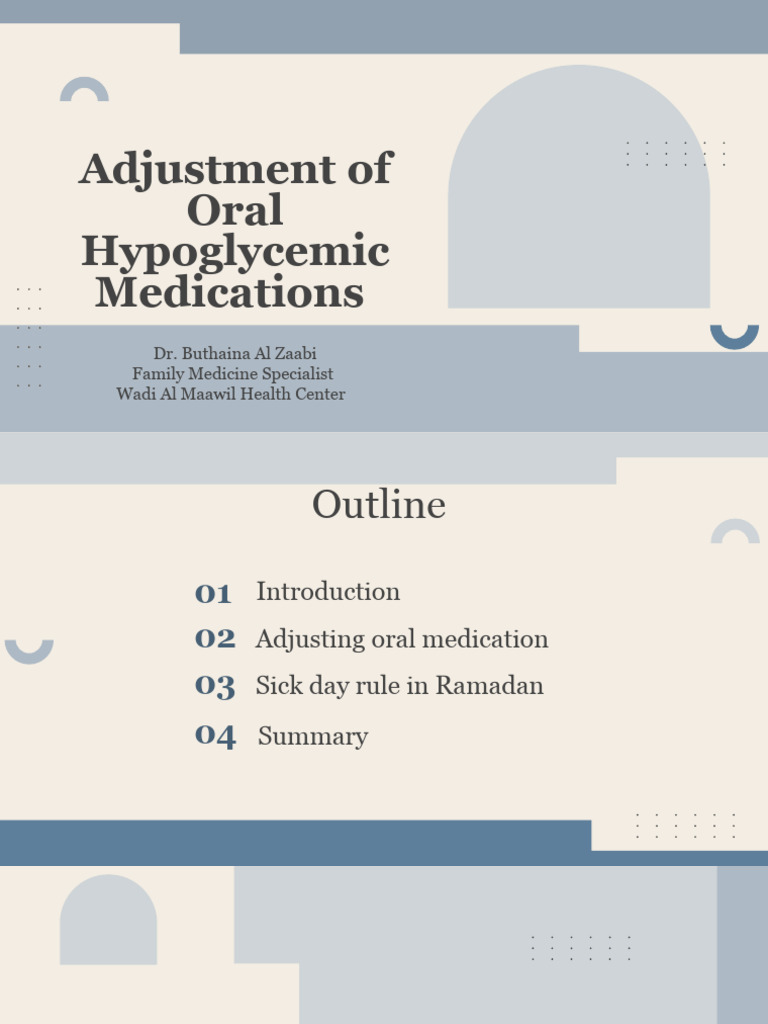 Adjustment of Oral Hypoglycemic Agents | PDF | Hypoglycemia | Diabetes