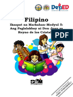 Filipino: Ikaapat Na Markahan-Modyul 5: Ang Paglalakbay Ni Don Juan Sa Reyno de Los Cristales