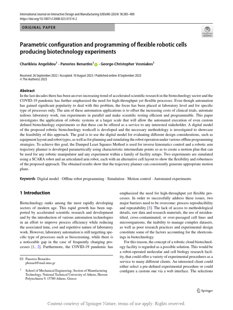 Flexible Robotic Cells for Biotech | PDF | Simulation | Automation