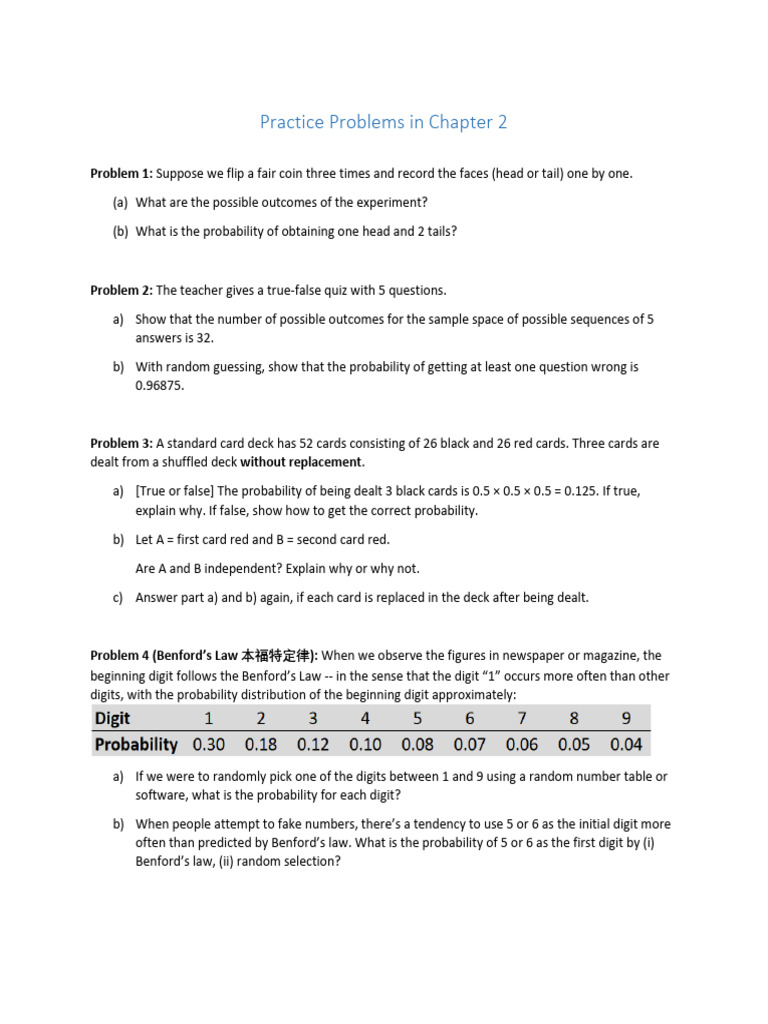 Practice problems in chapter 2 pdf probability probability theory