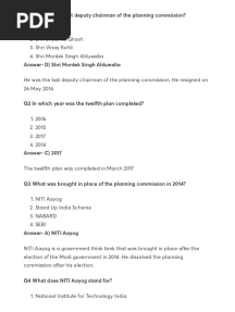 MCQS On Five Year Plan