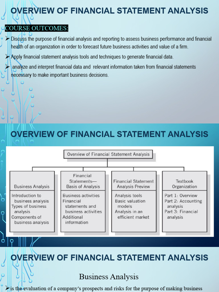 I. Overview of Financial Statement Analysis | PDF | Valuation (Finance ...