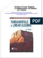 [Download pdf] Fundamentals Of Linear Algebra Textbooks In Mathematics 1St Edition J S Chahal online ebook all chapter pdf 