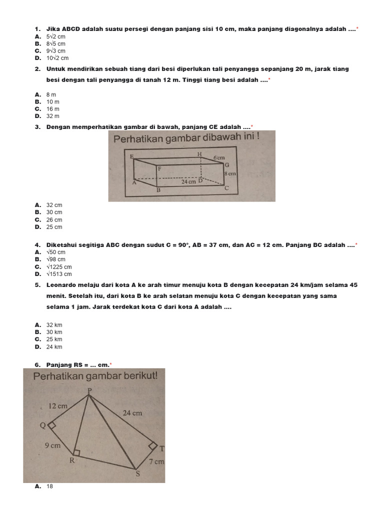 Soal Mtk Kelas 8 Pdf