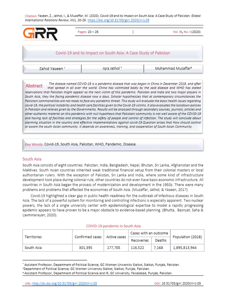 Covid 19 | PDF | South Asia | Pakistan