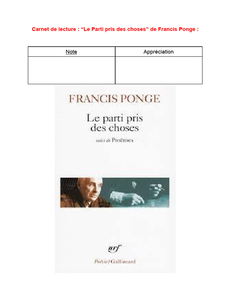 Lecture de 
