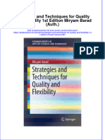 [Download pdf] Strategies And Techniques For Quality And Flexibility 1St Edition Miryam Barad Auth online ebook all chapter pdf 