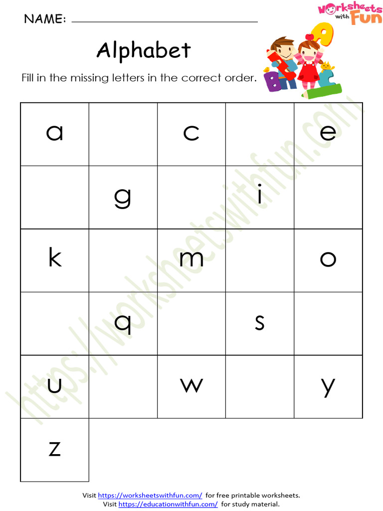 Missing Alphabet Worksheet 8 | PDF