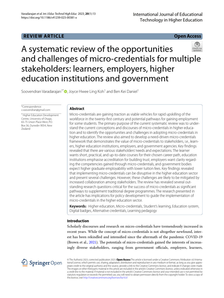 A Systematic Review of The Opportunities and Challenges of Micro ...