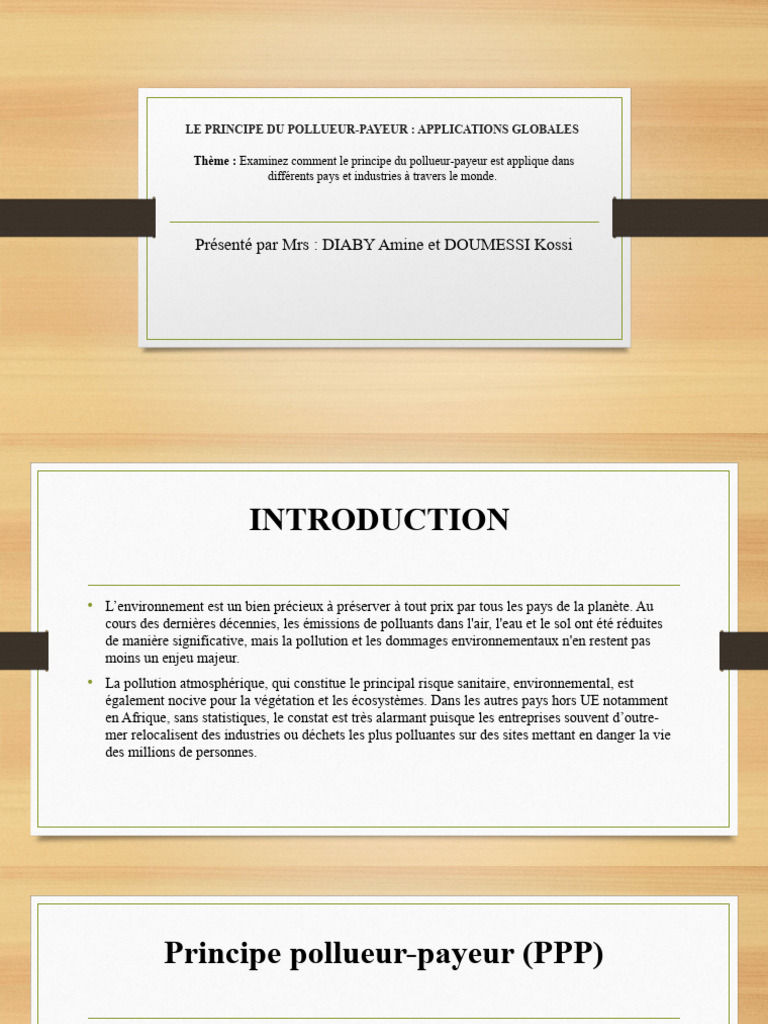 Principe du PollueurPayeur Applications Globales PDF Externalité — free download