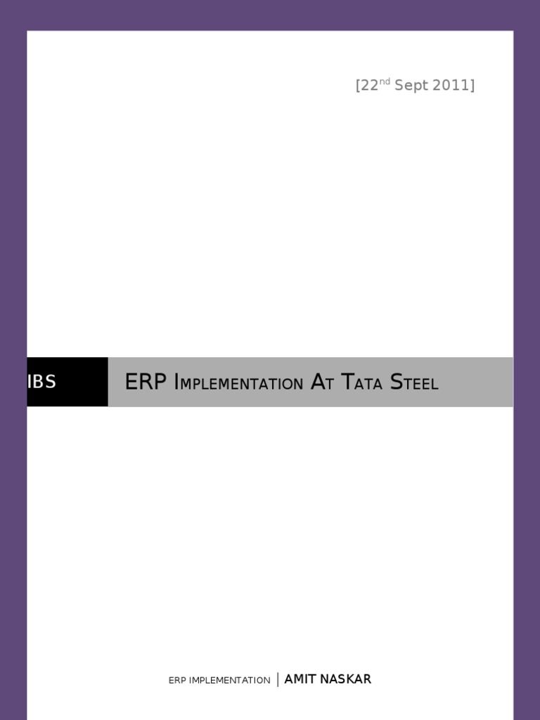 Erp Tata Steel | PDF | Enterprise Resource Planning | Business Process