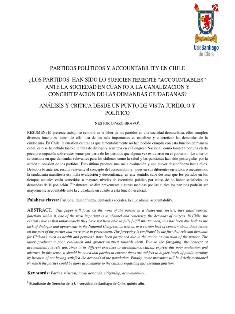 Accountability de Partidos en Chile | PDF | Democracia | Ideologías ...