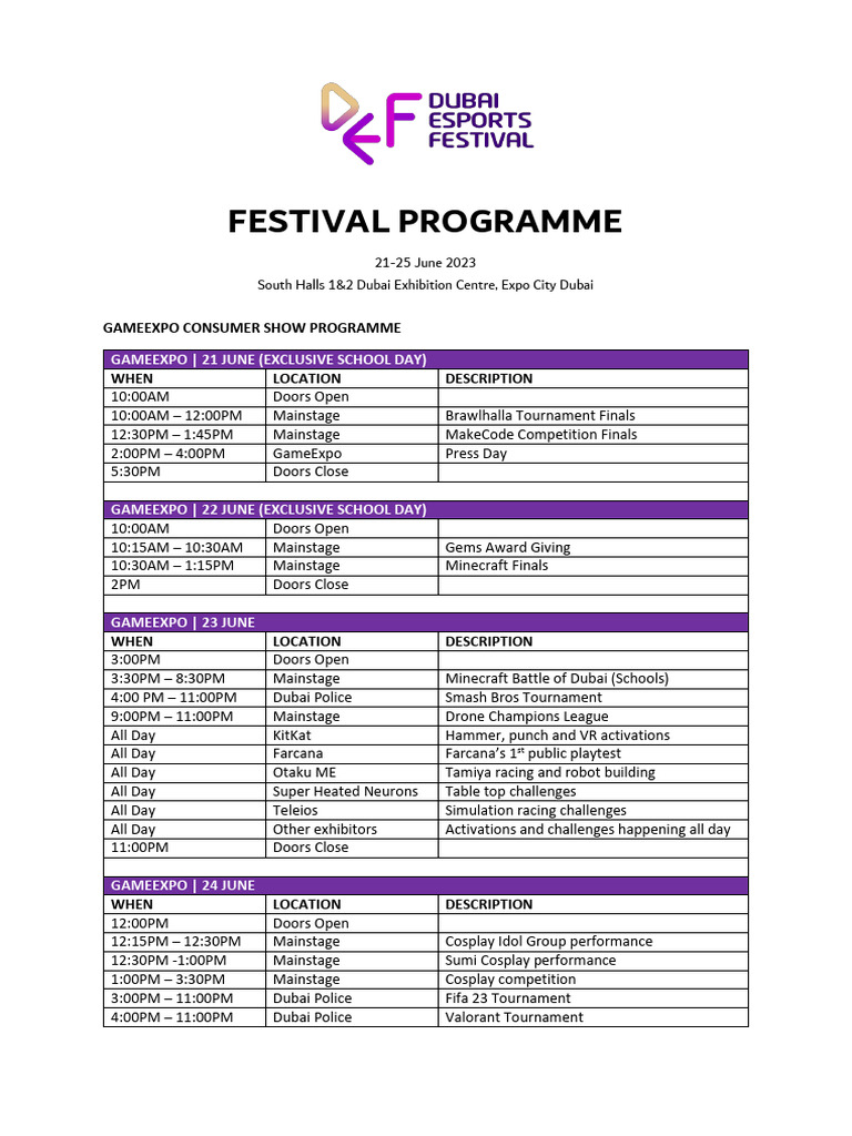 Festival Programme Gameexpo | PDF | Gaming