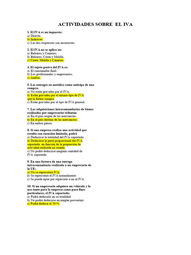 Actividad Sobre El Iva 1 | PDF | Impuesto al valor agregado | Business