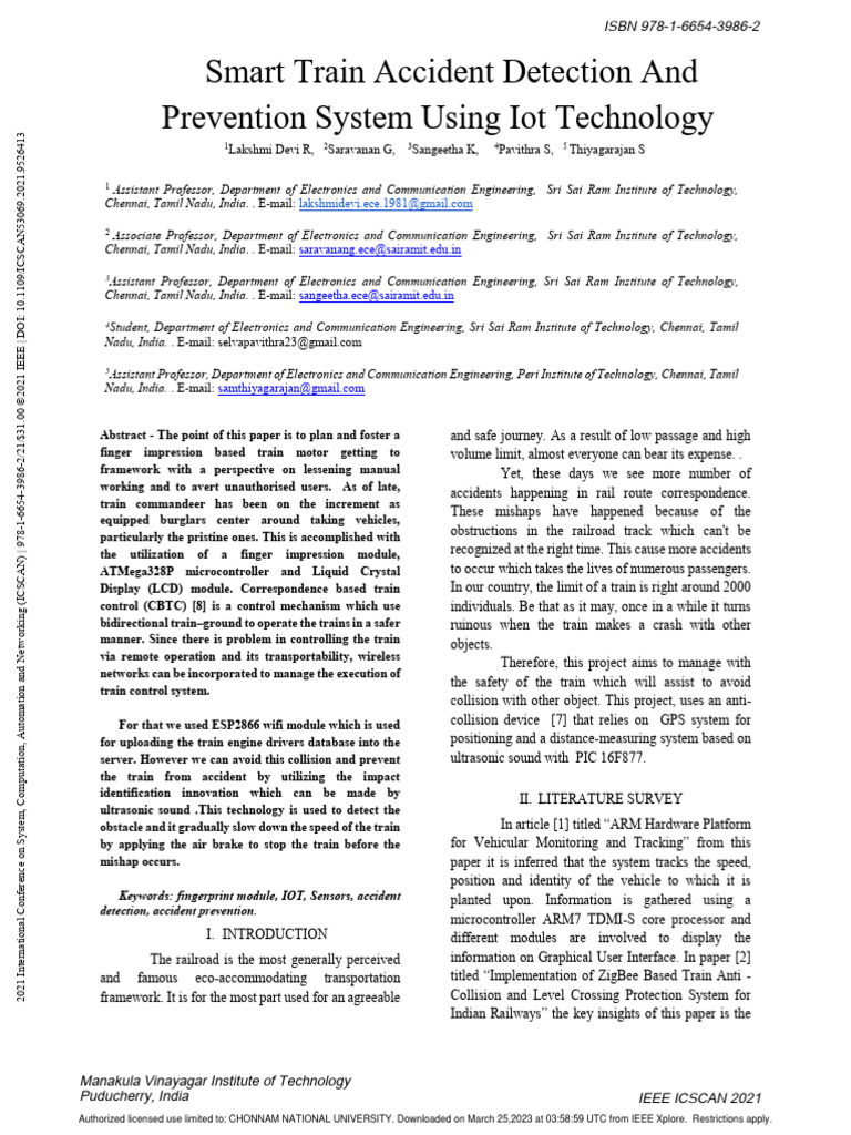 IoT-Based Train Accident Prevention System | PDF | Internet Of Things ...