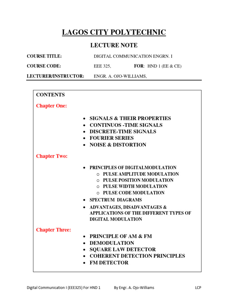 Digital communication 1 eee 325 pdf digital signal processing
