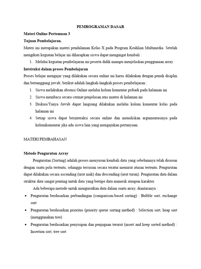 PROGDAS (Pertemuan 3) 03 - 02 - 21 | PDF | Metode & Bahan Ajar | Komputer