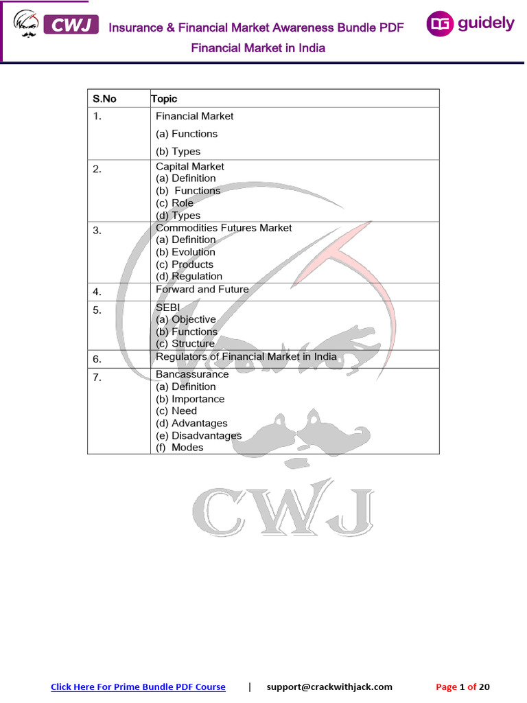 Financial Market Overview in India | PDF | Financial Markets | Capital ...