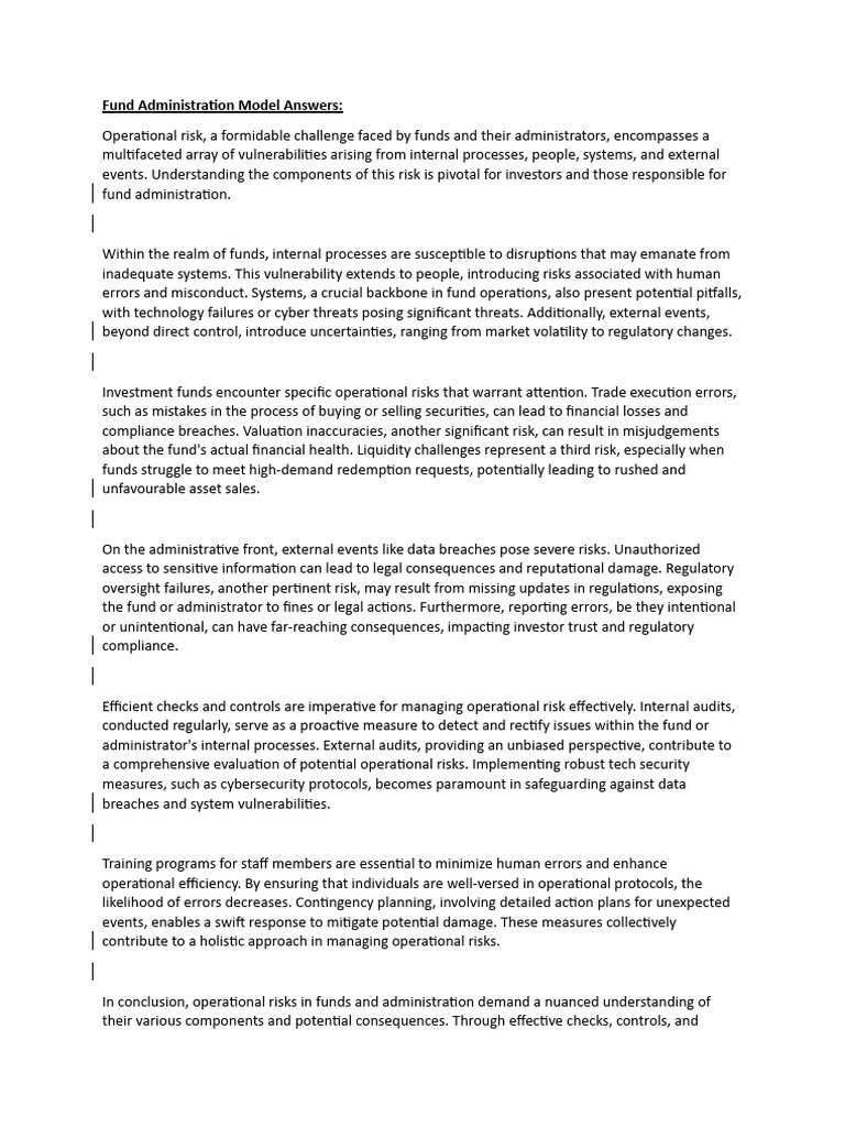 Managing Operational Risks in Funds | PDF | Investment Fund | Bonds ...