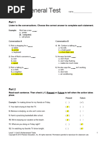 Top Notch 1 Unit 5 Assessment