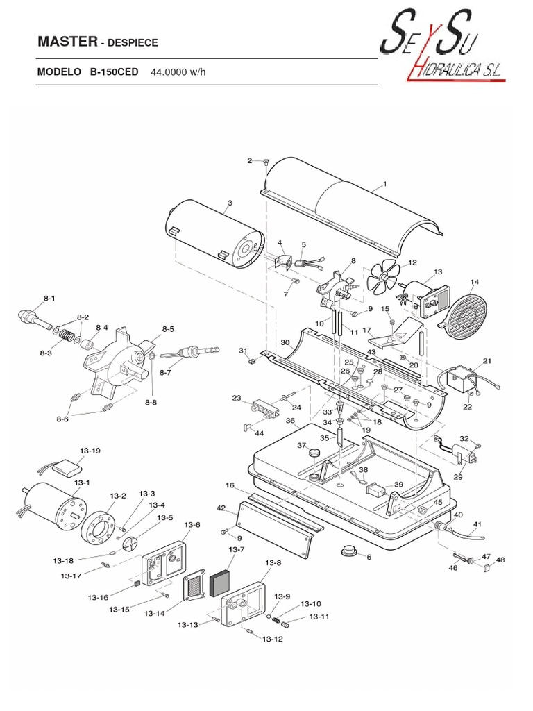 Despiece Calentador MASTER B-150CED | PDF | Ingeniería mecánica ...