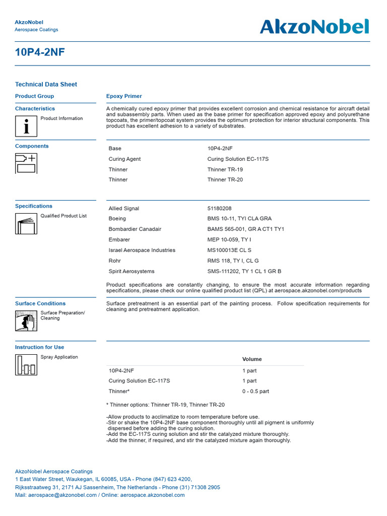 10P4-2NF Epoxy Primer Technical Data | PDF | Industrial Processes ...
