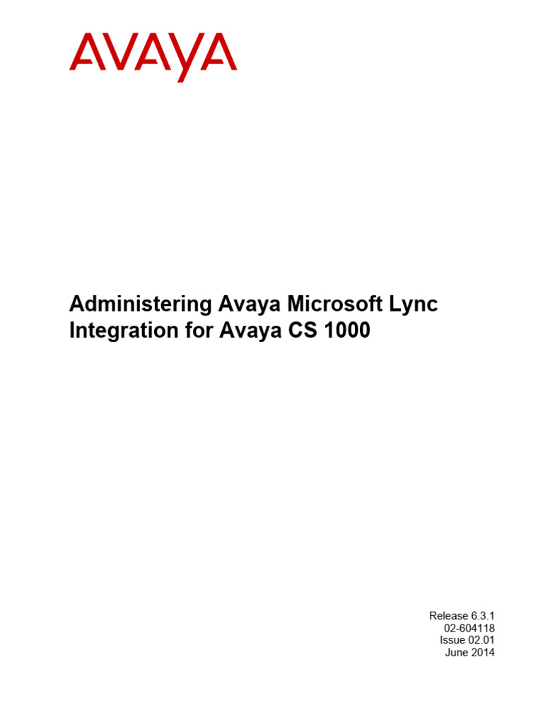 02-604118 Avaya Lync Comm Add-In Fundamentals CS1K 6.3 | PDF | Active ...