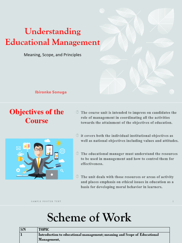 Introduction To Educational Management1 PDF Concept Institution