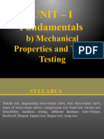 1  b) Unit -Mechanical properties & their testings