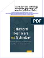 [Download pdf] Behavioral Health Care And Technology Using Science Based Innovations To Transform Practice 1St Edition Dallery online ebook all chapter pdf 