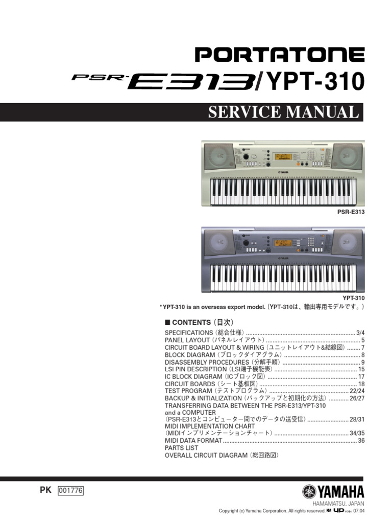 Alimentatore CA 12V Per Tastiera Yamaha PSR-E313-K E EMT-10 - Adattatore Apirit