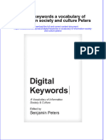 (Download PDF) Digital Keywords A Vocabulary of Information Society and Culture Peters Online Ebook All Chapter PDF