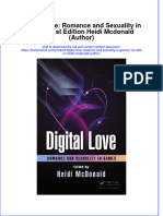 (Download PDF) Digital Love Romance and Sexuality in Games 1St Edition Heidi Mcdonald Author Online Ebook All Chapter PDF