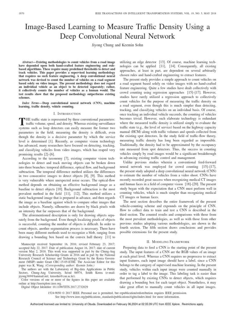 Deep CNN for Traffic Density Measurement | PDF | Applied Mathematics ...