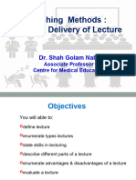 Effective Delivery of Lecture 