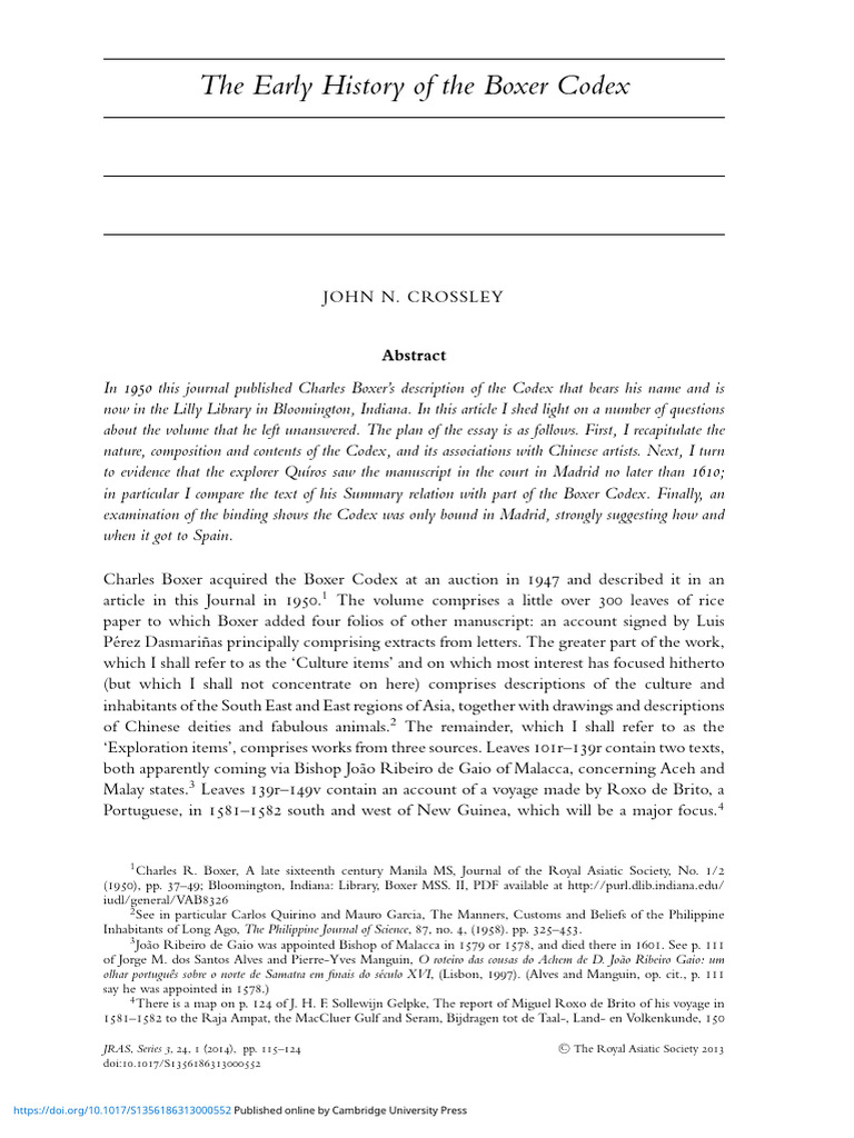 Early Insights on the Boxer Codex | PDF | Books