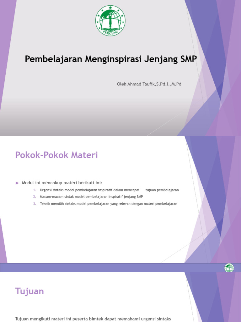 Pembelajaran Menginspirasi Jenjang SMP Ahmad Taufik - CEK Sari 25 Juli ...